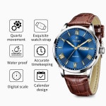 남성용 탁소 가죽 시계 캐주얼 남성용 얼굴 포함) 남성용 큰 발광 스테인리스 드레스 남성용 손목 쿼츠 아날로그 클래식 럭셔리 스틸 방수 시계... 