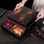 도어도 일본식 도시락 스시 트레이 캔디 박스 스낵 서빙 뚜껑 홈 레스토랑 사무실, 11.8 x9.4 x2.1 : 딜마켓구