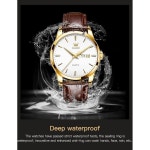 OLEVS 남성용 시계, 읽기 쉬운 남성용 블루/블랙/실버 가죽 남성용 손목시계... 캐주얼 시계, 방수 데이트 페이스 G5653-all black : 옥지타