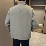 티류으스 남성 캐주얼 자켓 봄가을용 라펠 칼라 아우터 Lyw G1619블랙더블게리이너포켓 M : 리브드플랜