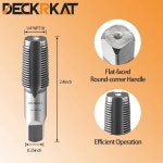 DECKRKAT 2피스 1/4인치 NPT 파이프 탭 - 고탄소 강관 나사산 공구 배관공 : 씨유리테일