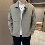 티류으스 남성 캐주얼 자켓 봄가을용 라펠 칼라 아우터 Lyw G1619블랙더블게리이너포켓 M : 리브드플랜