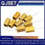 1개 골드 알루미늄 하우징 고출력 저항기 RX24-5W 0.1R 1R 2 3 4 5 6 8 10 20 47 100 150 200 300 470 옴 1K 옴 10K 100K 옴... 