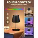 램프, 병 3레벨 디밍 및 사이클 LED 휴대용 책상 5000mAh 충전식 배터리, 방수 실외, 침실/바/캠핑용(블랙) Black 2 Pack : Darius002