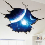 천장 시트지 스타 아이방 스페이스 방벽지 스티커 테마 재료 장식용 빛나는 기숙사 블루별 우주 성운 크다 : 크림별1