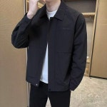 티류으스 남성 캐주얼 자켓 봄가을용 라펠 칼라 아우터 Lyw G1619블랙더블게리이너포켓 M : 리브드플랜