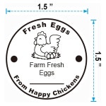 농장 신선 계란 스티커 500개 농장 신선 계란 상자 라벨 롤당 1.5인치 신선 계란 농부 시장 포장 스티커 치킨 라벨 비즈니스 농장 신선 농산물... 