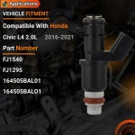 혼다 시빅 L4 2016년 2.0L 2017년 2018년 6월 20일, 2019년 6월 17일, 18일, 20일, 21# 164505BAL01 164505BALO1 FJ1295용... 