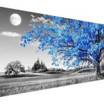 페인팅 달, 대형 키트, DIY 풀 드릴 크리스탈 라인스톤 예술 및 공예, 홈 월 장식 트리가 있는 보석 (27.5 X 15.7 인치) G5630 : 로즈-마리