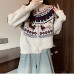 하이넥 집업 니트 가디건 : petitdu01