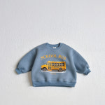 남아 자동차티 기모 맨투맨 경찰차 소방차 겨울 티셔츠 초등학생 주니어 자동차 맨투맨 : 젤리빈보이즈