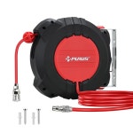 PURUS 접이식 에어 호스 릴 3/8인치 X 32피트 180 회전 벽/천장 마운트 : 씨유리테일