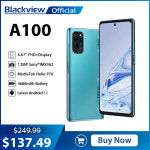 Blackview A100 Helio P70 안드로이드 11 스마트 폰 6GB  128GB 6.67 4680mAh 핸드폰 NFC Cellura 4G LTE 휴대 18W 고속 충전... 