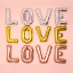 로즈 골드 러브 포일 풍선 로맨틱 결혼 기념일 장식 신부 샤워 파티 32 인치 : 반월무역16