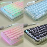 ZIFRIEND 기계식 키보드용 130 키 푸딩 키캡 PBT OEM 젤리 RGB 풀 사이즈 60% 핑크 블루 컬러 : 무궁화상가