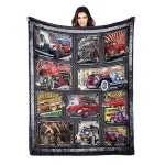 레트로 자동차 빈티지 선물 초부드러운 던지기 담요 50 x40 편안한 침대 소파 기숙사 1 Style 50 x40 : 라라랜드뷰티샵