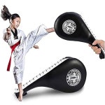 태권도 킥 패드 TKD 가라테 및 킥복싱 훈련 대상 더블 스트라이크 블랙 2개 PCS : 바른솔터