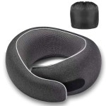비행기용 옵틱시온 여행용 목 베개, 인체공학적 360 지지대가 있는 프리미엄 메모리 폼 비행기, 자동차, 기차 및 가정용 여행 필수품... 