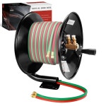 수동 트윈 용접 호스 릴 100피트 3/8인치 또는 1/4인치 가스 호스 벽 천장 카트용 : 씨유리테일