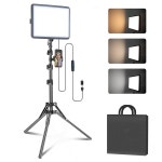 나이스비디 1팩 사진 조명 키트 2800-650K 바이컬러 LED 비디오 삼각대 스탠드 : 씨유리테일