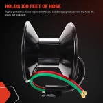 수동 트윈 용접 호스 릴 100피트 3/8인치 또는 1/4인치 가스 호스 벽 천장 카트용 : 씨유리테일