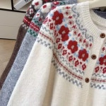 빈티지 루즈핏 니트 가디건 : petitdu01