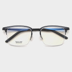 아이러뷰 U2702 C3 클리어 메탈브라운 사각 티타늄 반무테 안경 : 길쭉씨안경