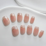 AMOMD 로즈 골드 프렌치 스퀘어 수제네일팁 CX001SS : 주식회사 손톱에진심