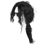 남성 코스튬 남성을 위한 루이나 블랙 가발 70년대 긴 곱슬 웨이브 헤어 메탈 로커 캡 R02BK : 유니버스딜N