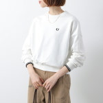 프레드페리 여성 Tipped 스웨터 니트 화이트/베이지 G1148 : 코지야재팬