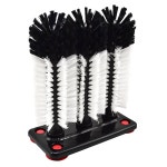 3 싱크대 바 및 주방 상판용 흡입 베이스가 있는 9인치 고봉 유리 세척기(중간 브러시 3개), 물병 맥주잔 와인잔 청소기 3개 1 2 Small... 