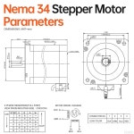 YEJMKJ 네마 34 스테퍼 모터 2상 1.8 9.6Nm(1359.47온스 인치) 고토크 바이폴라 117mm 6.4A 0.6 4와이어 샤프트 32mm 14mm 86 케이블 2M... 