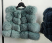 BEIJO FUR Saga폭스 크롭 퍼베스트 8.애메랄드, FREE(One size) : BeijoDaRaposa