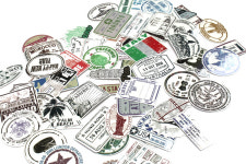 세계 여권도장 스티커 60장 다이어리스티커 노트북스티커 리모와스티커 오토바이스티커 : PURPLE OCEAN