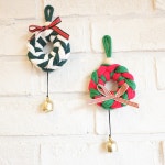 [양말목 공예]크리스마스 미니 리스 도어벨 DIY 재료 학교수업 단체수업 : 라탄스토리