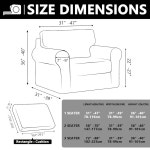 WTAVEN 스트레치 체어 소파 커버, 2피스 암체어 커버 스판덱스 자카드 패브릭 소파 커버, 신축성 바닥, 개, 고양이, 용 세탁 가능 가구... 