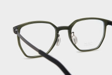 아이러뷰 1055 C7 올리브그린 메탈블랙 원형 티타늄 콤비네이션 안경 : 길쭉씨안경