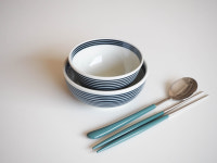 [경량] 가볍고 예쁜 일본 감성블루 세세라기 공기대접세트 2P : 바이미노