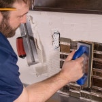 마샬타운 타일 그루터 플로트 9 X 4 인치 플라스틱 손잡이 퓨어 검 고무 미국산 43 : 씨유리테일