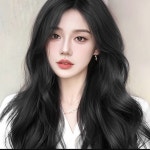 서규몬 웨이브 긴머리 통가발 블랙 파티가발 겨울헤어 여자아이돌가발 : 추천몬스토