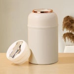 휴대용 이중 스테인리스 보온 도시락 은색 귀죽 빈 컵 (스푼 포함) 직장인용 : 바잉마켓01