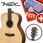 헥스 F300 통기타 탑솔리드 OM바디 어쿠스틱기타 입문용 연습용 초보자용 학생용 여성용 : 어쿠스틱마트