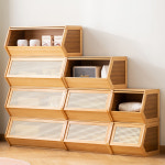 거실 뱀부 원목 수납장 다용도 모듈수납장 소형 : 웨이커실업