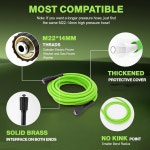 커모너 5000PSI 압력 클리너, 2025년 신형 파워 33FT 유연한 익스텐션 클리너 호스 릴, 노즐 4개, 가정용/자동차용 전문 클리너(그린) Green... 