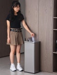 스윙휴지통 사무실 스텐 사각 스테인레스 대형 27L 쓰레기통 스윙 커버 12리터/실버 스틸 : Terias