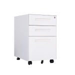 원목 이동식 서랍장 거실 캐비닛 서류보관 서랍 슬림 원목서랍장 화이트 (3단) 0.8mm : 노란당근