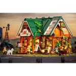 중국레고 농산물 가게 빌딩블록 스트릿 뷰 데스크탑 장식 건축 모형 F9029농산물매장+LED조명 : 마이도몰