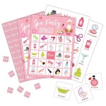 포스프로에아 스파 빙고 카드, 24인용 뷰티 테마 게임, 가족 친구를 위한 게임 대규모 그룹 활동, 슬립오버 파티, 용품 장식 선호 (23)... 