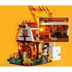 중국레고 판타지 풍차 방 LED 빌딩 블록 건축 모형 데스크탑 장식 성인 선물 F9061중세제분소+LED조명+전체인쇄 : 마이도몰