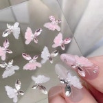 페어리 진주 스톤 나비 네일파츠(2개) : 위치비
